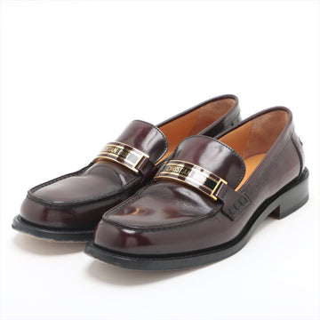 Christian Dior Leather  38 1/2  Bordeaux Logos Gold