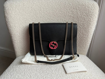 Gucci Interlocking GG Black Medium Shoulder Bag