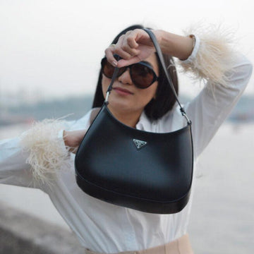 Makersluxe - Cleo Small Shoulder Bag Black