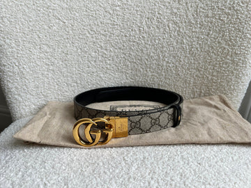 Gucci GG Marmont Reversible Belt with Gold Buckle (RRP 390)