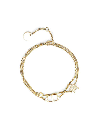 Gold Plated Star Charm Double Chain Bracelet