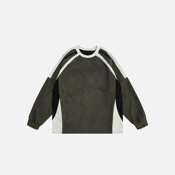 Retro Embroidery Patchwork Sweatshirt