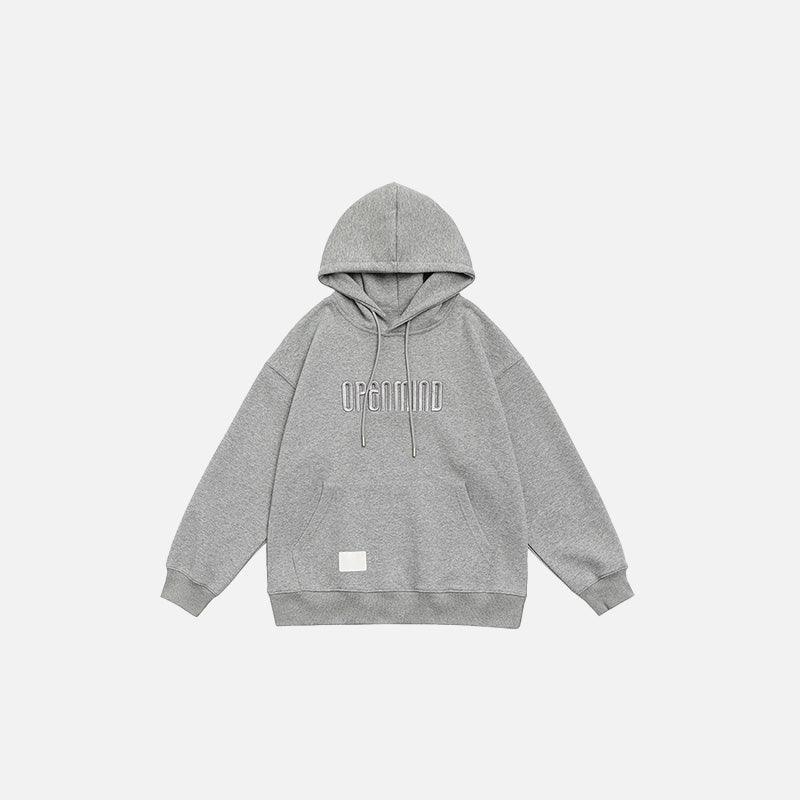 Solid Color Embroidered Hoodie