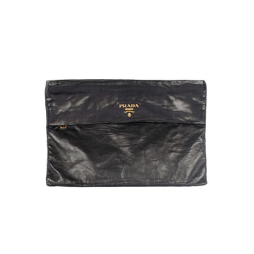 Prada Black Leather Clutch - '10s