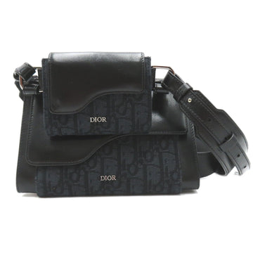 Dior Dior Trotter Shoulder Bag Shoulder Bag Canvas Leather  Black
