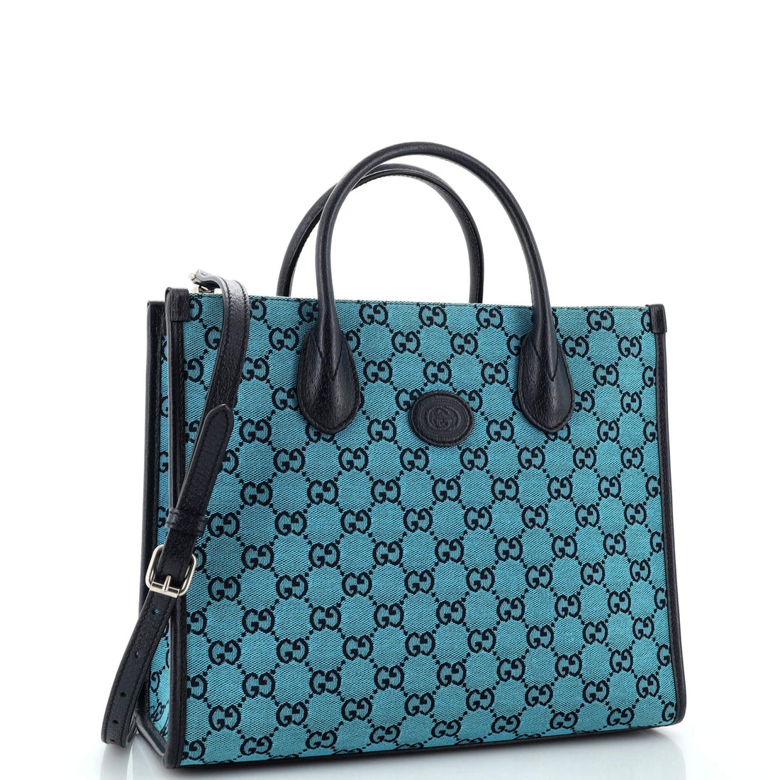 Structured Top Handle Open Tote GG Canvas Small