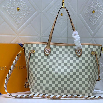 Makersluxe - Damier Azur Coated Canvas Braided Neverfull