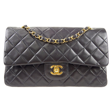 Chanel 1997-1999 Classic Double Flap Medium Black Lambskin