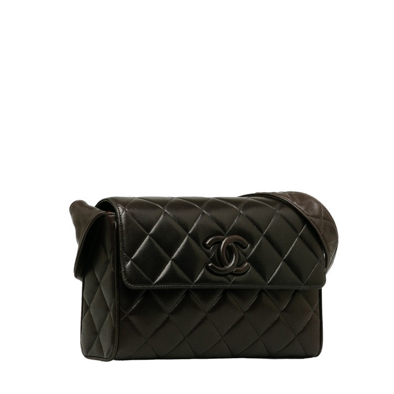 Chanel mattresses Cocomark sloping shoulder bag brown ram s ladies CHANEL