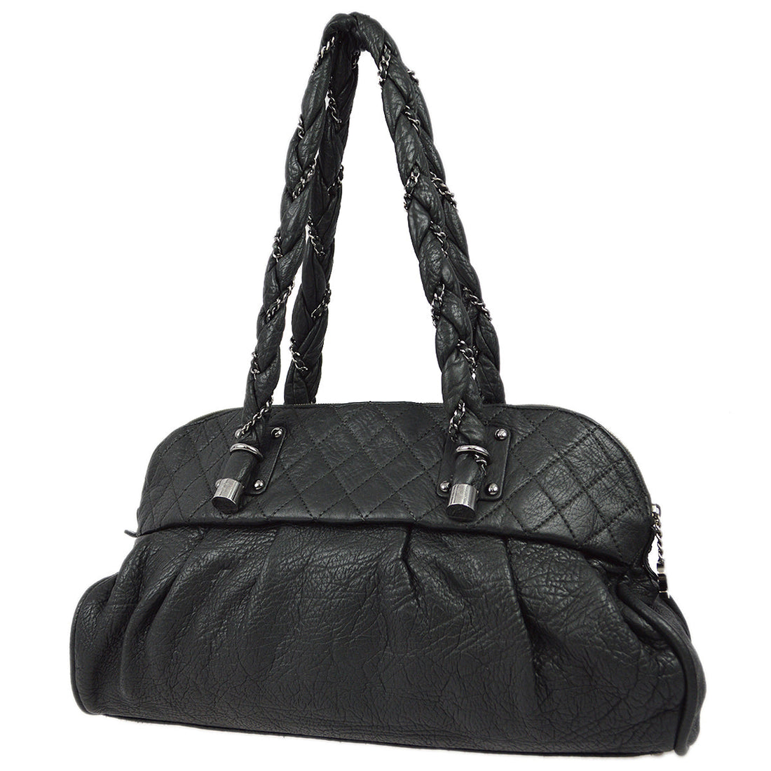 Chanel 2006-2008 Gray Quilted Shoulder Bag