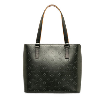 Louis Vuitton Monogram Matt Stockton Shoulder Bag M55112 Noir Black Leather Lady Louis Vuitton