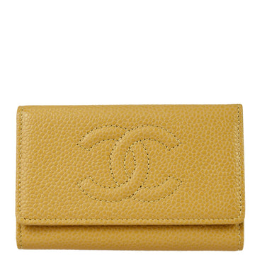 Chanel 2004-2005 Beige Caviar Timeless Key Case