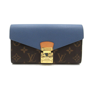 Louis Vuitton Portefolio Pallas Double Fold Wallet Wallet PVC Coated Canvas Monogram   Brown / Blue M63940
