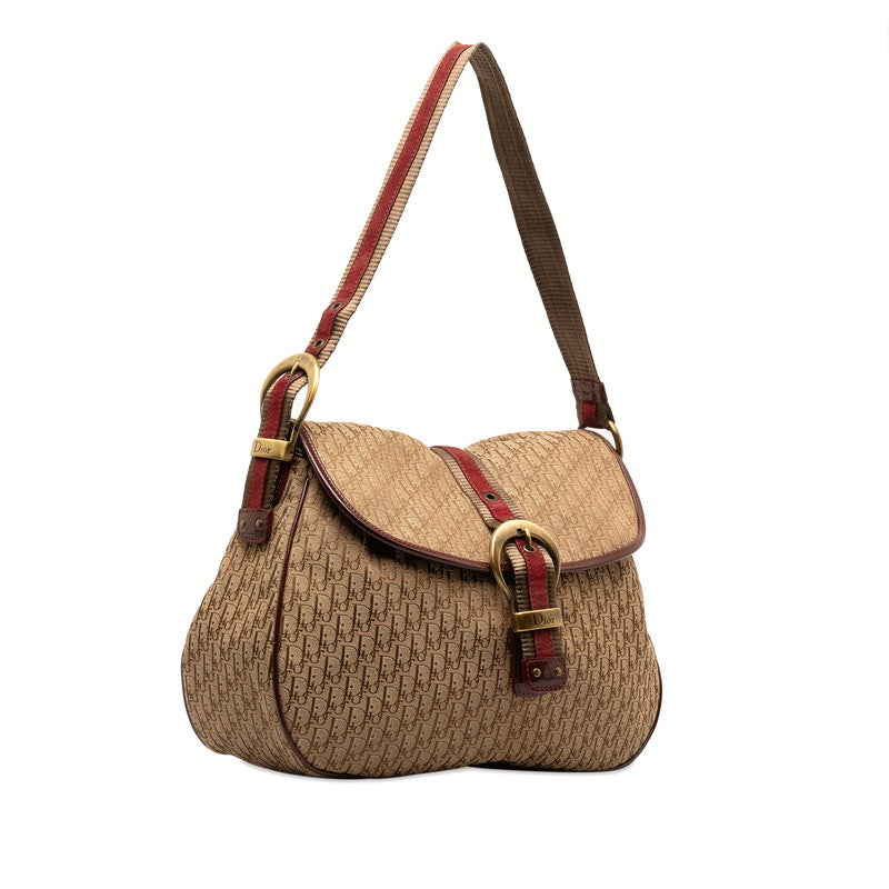 Dior Trotter One-Shoulder Bag Brown Wine Red Canvas Emmeline  Dior