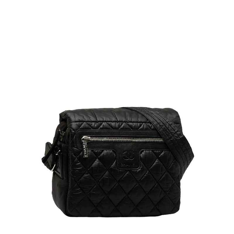 Chanel Coconut Mattress Small Messenger Slipper Shoulder Bag A48616 Black Nylon Ladies CHANEL
