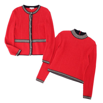 Christian Dior  s  Cardigan Wool Nylon Tops  M Red