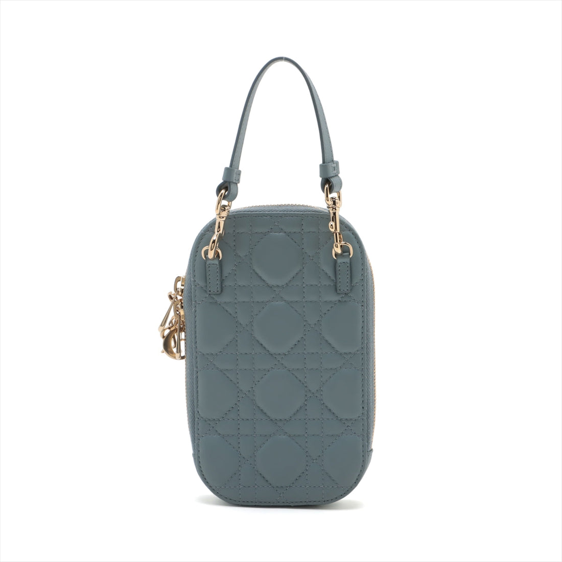 Christian Dior Canaridge Fountain Her Leather 2WAY Shoulder Bag Blue