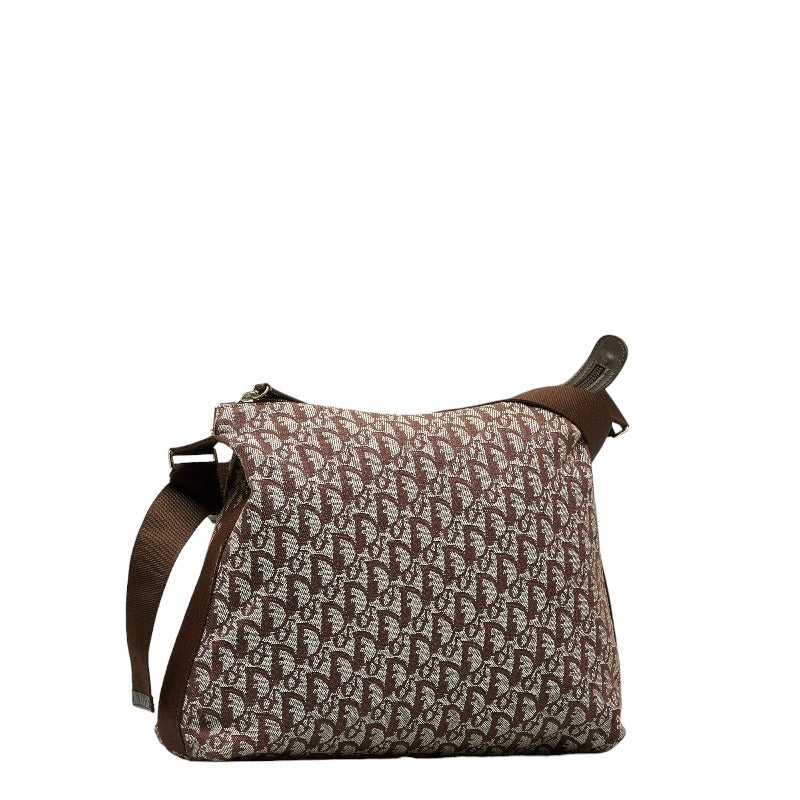 Dior Trotter Shoulder Bag Beige Brown Canvas Ladies