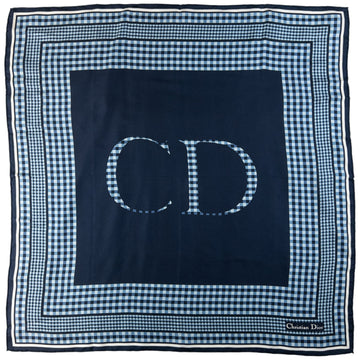 Vintage Dior Gingam Checkered Silk Scarf