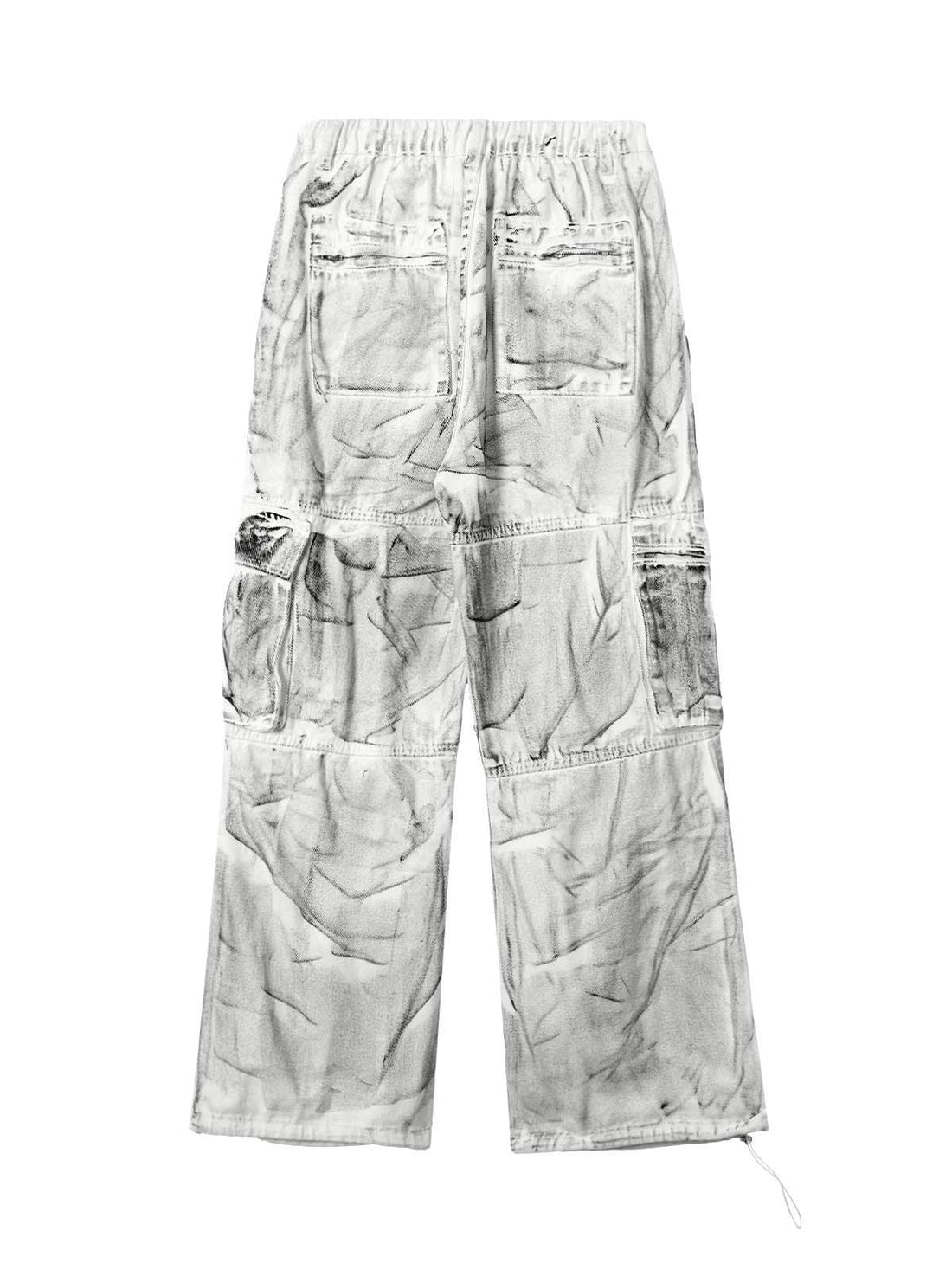 Makersluxe High Street Painted Pleated Drawstring Work Jeans - 2042