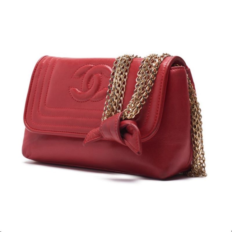 Chanel Mademoiselle Pushlock 5  Chain Shoulder  Red  Shoulder Bag Mini Shoulder Bag  Shoulder Bag Hybrid ? Ship? Dharma Bookstore Online
