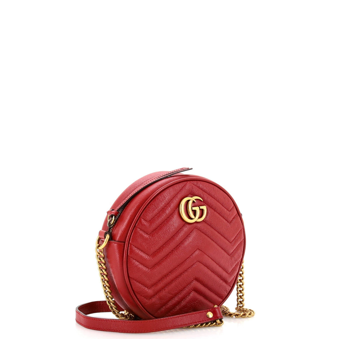 GG Marmont Round Shoulder Bag Matelasse Leather Mini