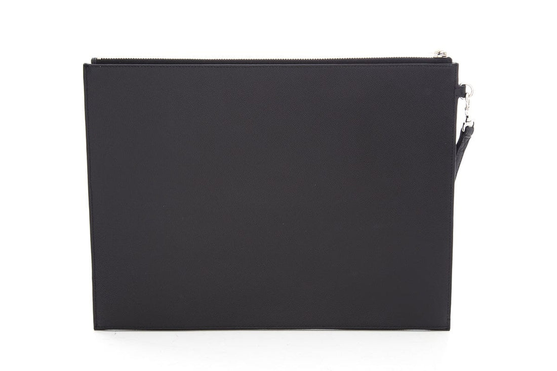 Saint Laurent Black Leather Clutch/Tablet Sleeve