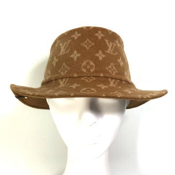 LOUIS VUITTON hat M77295 wool Brown Monogram Bob Carry On Women M Used
