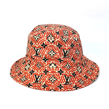LOUIS VUITTON hat M76537 nylon, polyurethane Red creme rouge monogram Women Used
