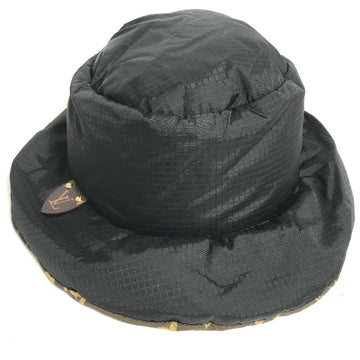 LOUIS VUITTON hat M77025 Nylon black monogram down Bob Pillow Women M Used