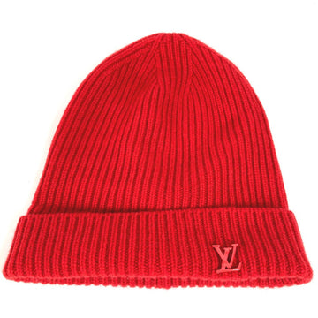 LOUIS VUITTON Knit hat MP3249 cashmere Red LV logo Bonnet LV Ahead logo mens Used