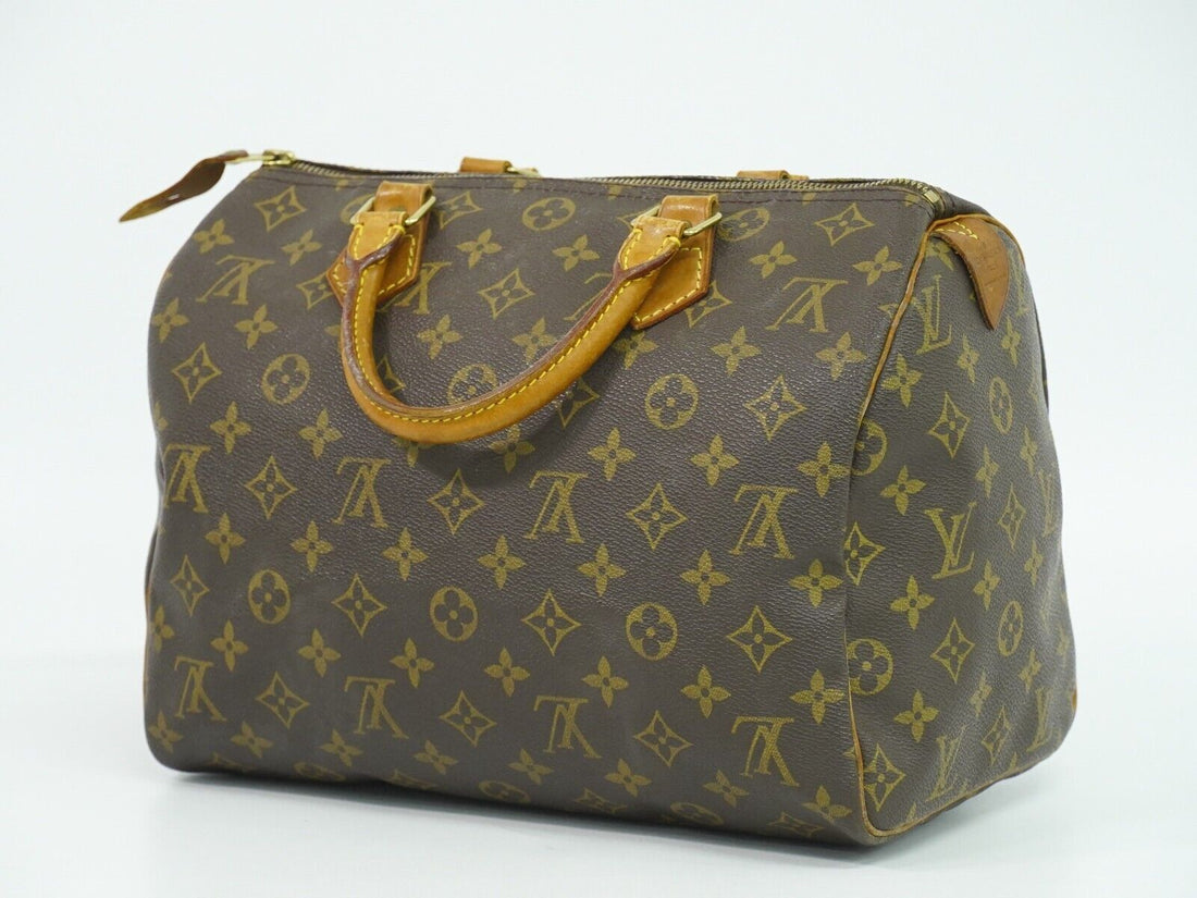 Louis Vuitton Speedy 30  Canvas Tote Bag ()