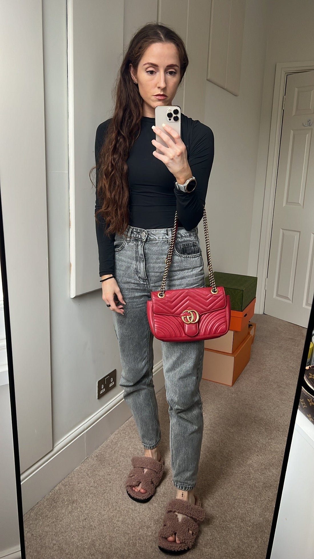 Gucci GG Hibiscus Red Marmont Small Shoulder Bag (RRP £1,800)