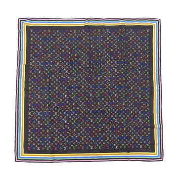 Louis Vuitton Silk Scarf Black Multicolor