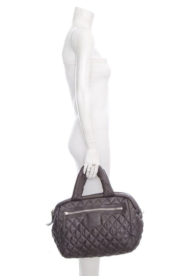 Chanel 2009 Winter Collection Grey Coco Cocoon Bowler Handbag