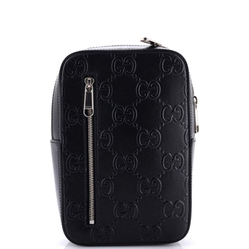 Sling Backpack GG Embossed Perforated Leather