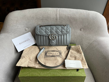 Gucci GG Grey Aria Marmont Small Shoulder Bag (RRP £1800)