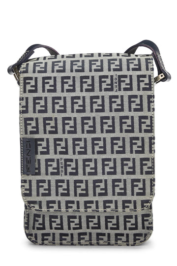 Fendi,  Navy Zucchino Canvas Messenger Bag, Navy