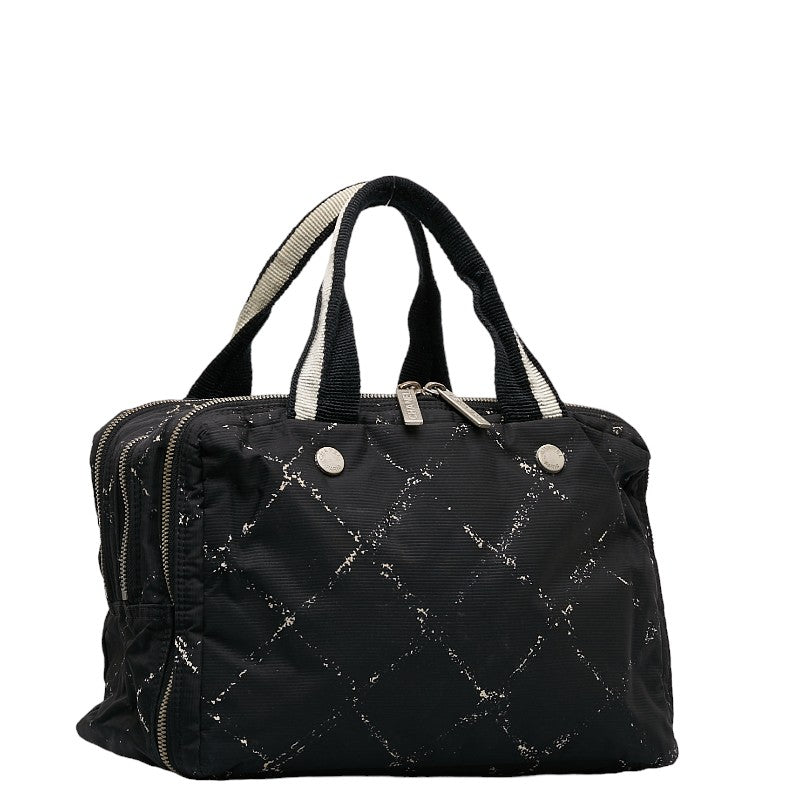 Chanel Travel Line Boston Travel Bag Black Nylon  Chanel