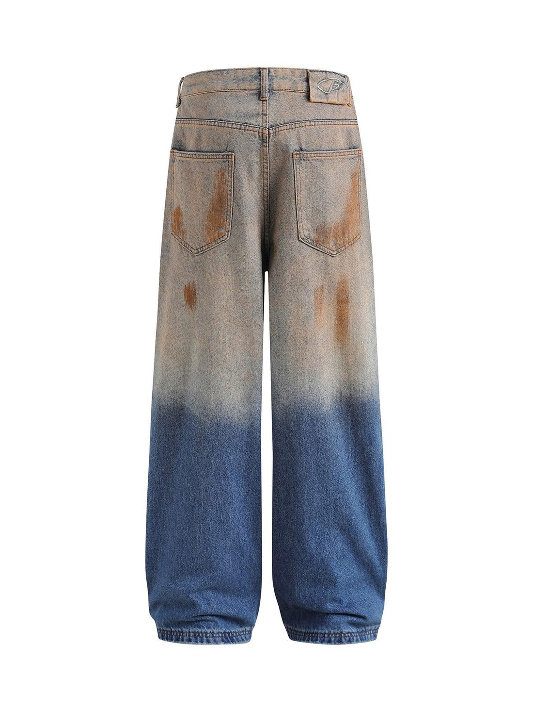 Makersluxe Retro Ripped Washed Patina Street Hip-Hop Jeans