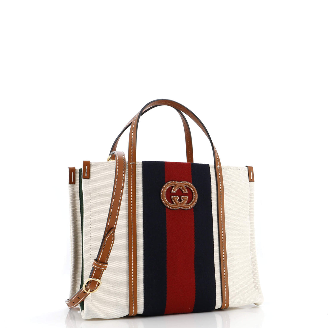 Interlocking G Web Tote Canvas Small