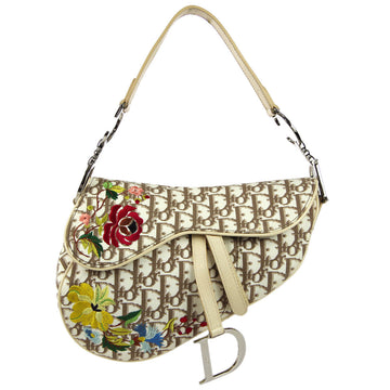 Christian Dior Ivory Saddle Handbag