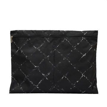 Chanel Old Travel Line Porch Black White Nylon Lady Chanel