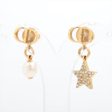 Dior Petit CD Earrings CD Piece (for both ears) GP Line Stone×  Pearl Gold