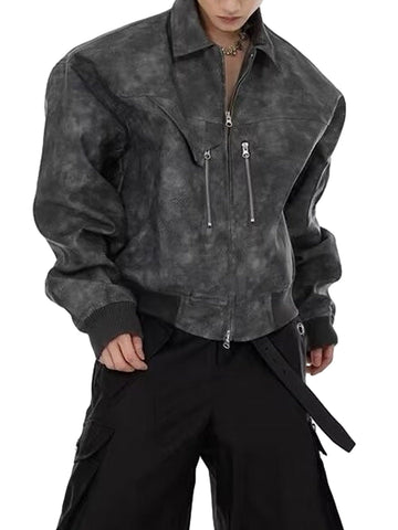 Makersluxe Vintage Motorcycle Suede Street Rap Jacket