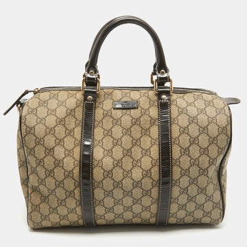 Gucci Dark Brown/beigegg Supreme Canvas Medium Joy Boston Bag