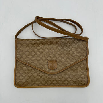 Celine Macadam Beige Canvas Leather Shoulder Bag