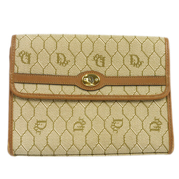 Christian Dior 1980s Honeycomb Clutch Bag Beige