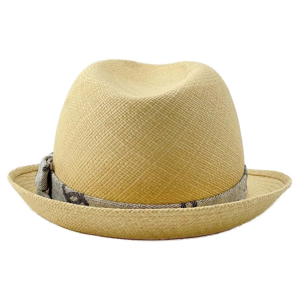 CHANEL CC Logo Ribbon Straw Hat Size M Beige/Gray Straw Cotton