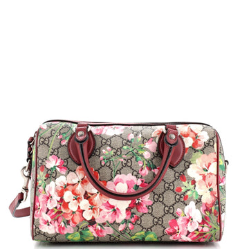 Convertible Boston Bag Blooms Print GG Coated Canvas Small